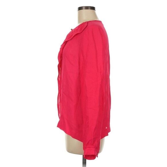 Kate Spade Live Colorfully Long Sleeve Blouse Size 14 Fuchsia Pink - Picture 4 of 9
